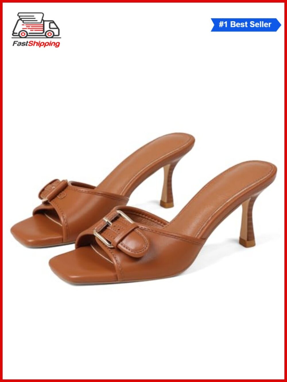 ✨Kitten Heel Peep Toe Slip On Mule Sandals Women Summer Dress Party Heels